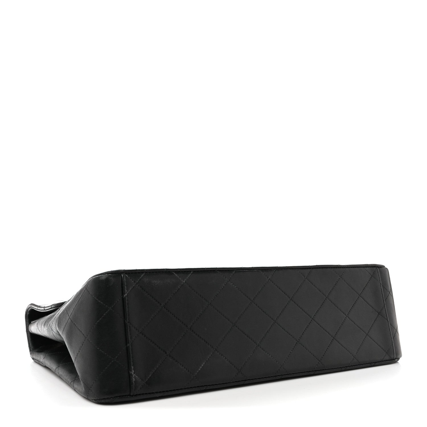 Lambskin Quilted XL Jumbo Single Flap Black