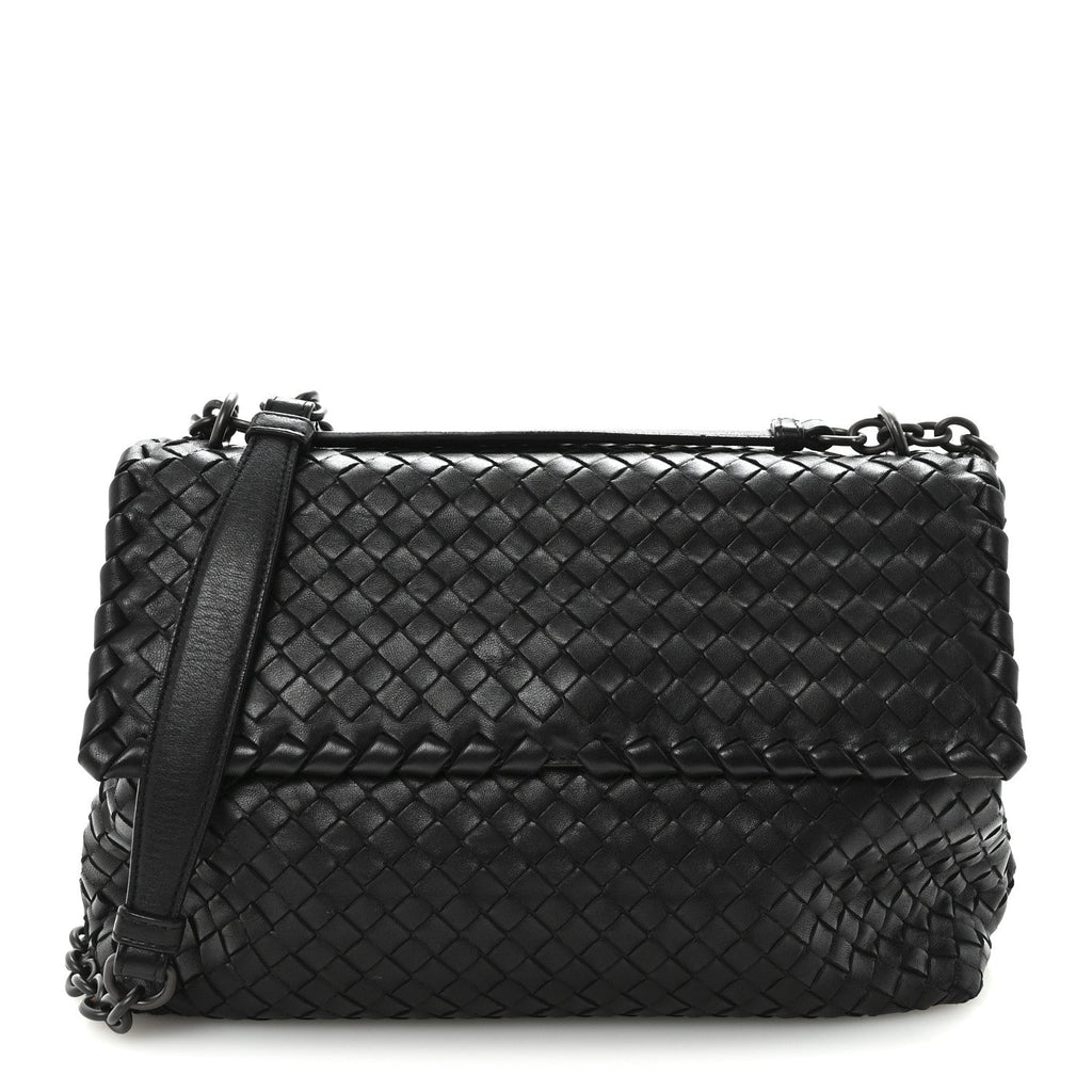 Nappa Intrecciato Large Olimpia Bag Black