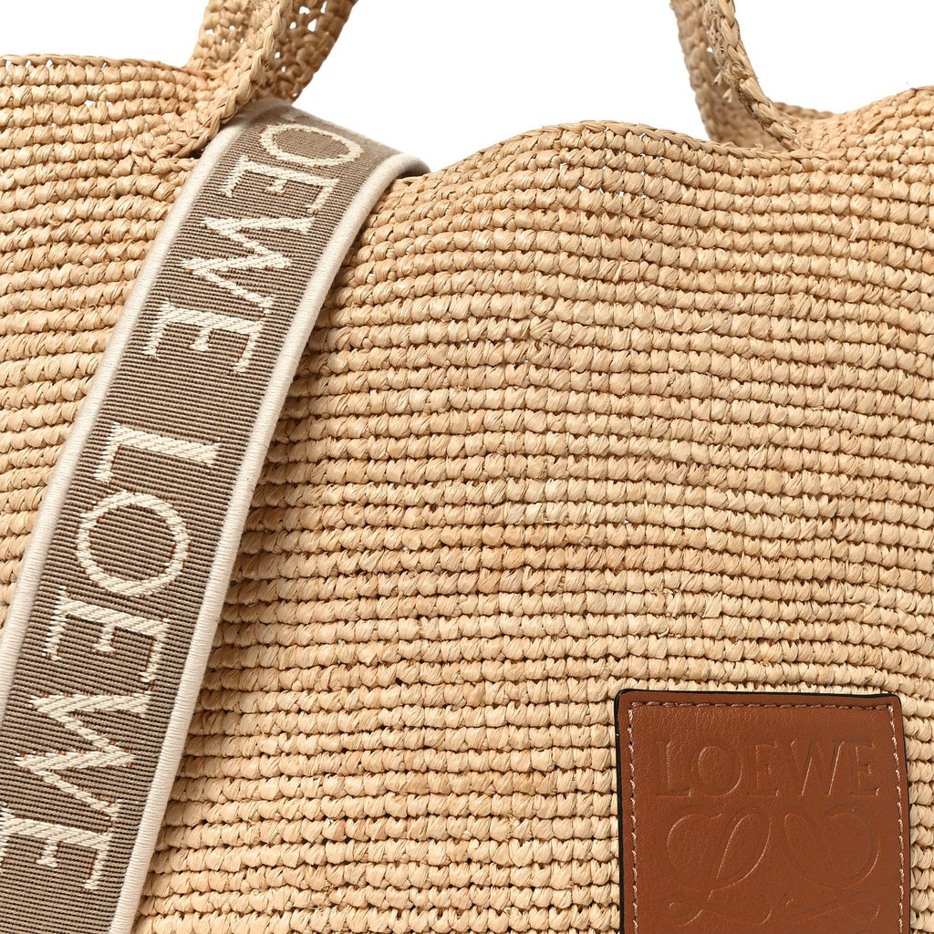 Raffia Mini Slit Tote Bag Natural Tan
