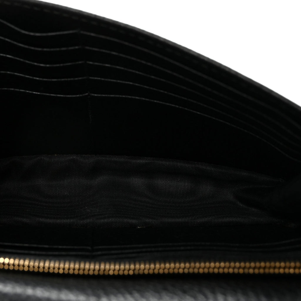 Dollar Calfskin Interlocking G Chain Wallet Black