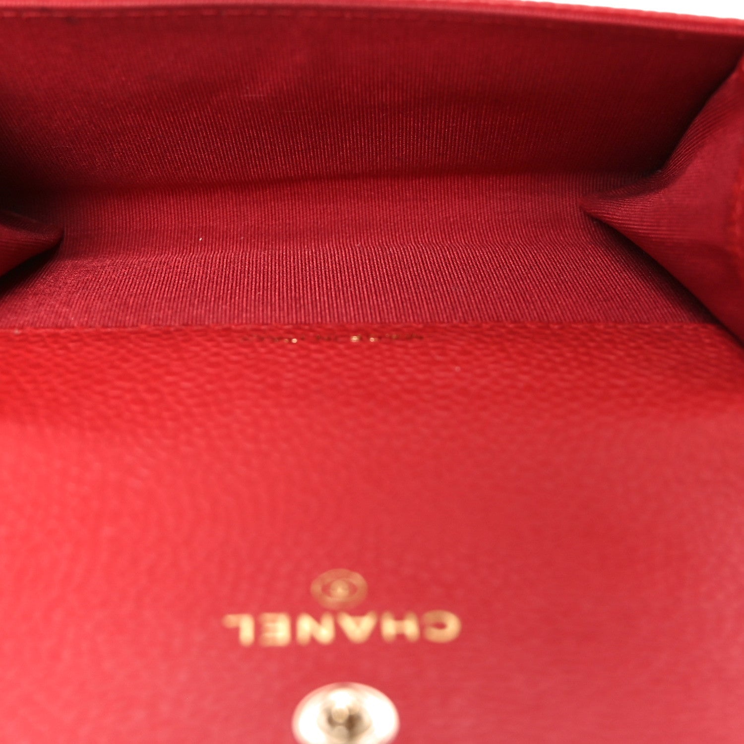 Caviar Quilted Boy Flap  Holder Wallet Red