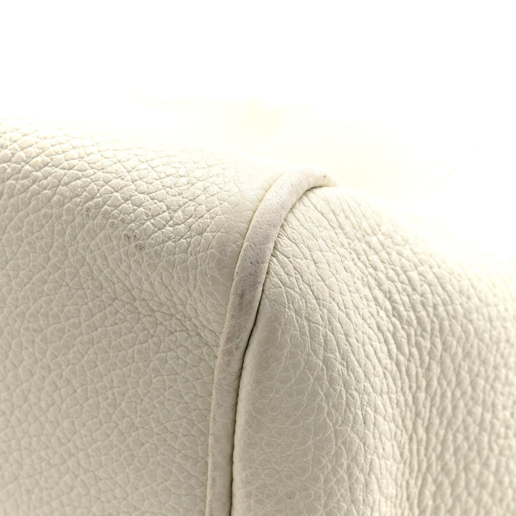 Calfskin Cuir Small Triomphe Cabas Drawstring White