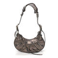 Metallic Agneau Arena Le Cagole Shoulder Bag XS Dark Bronze