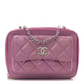 Patent Quilted Small Pocket Box Camera Case Purple