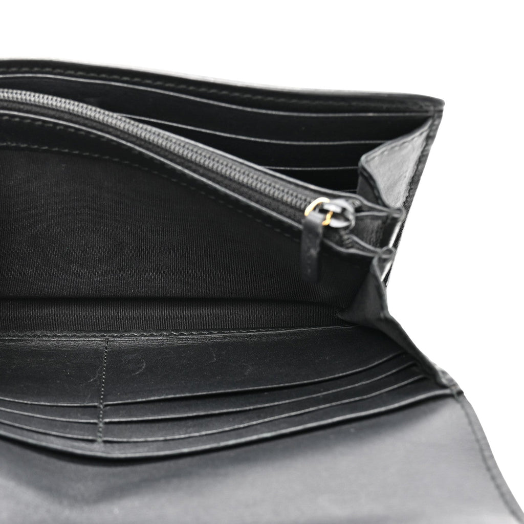 Calfskin Sylvie Continental Wallet Black
