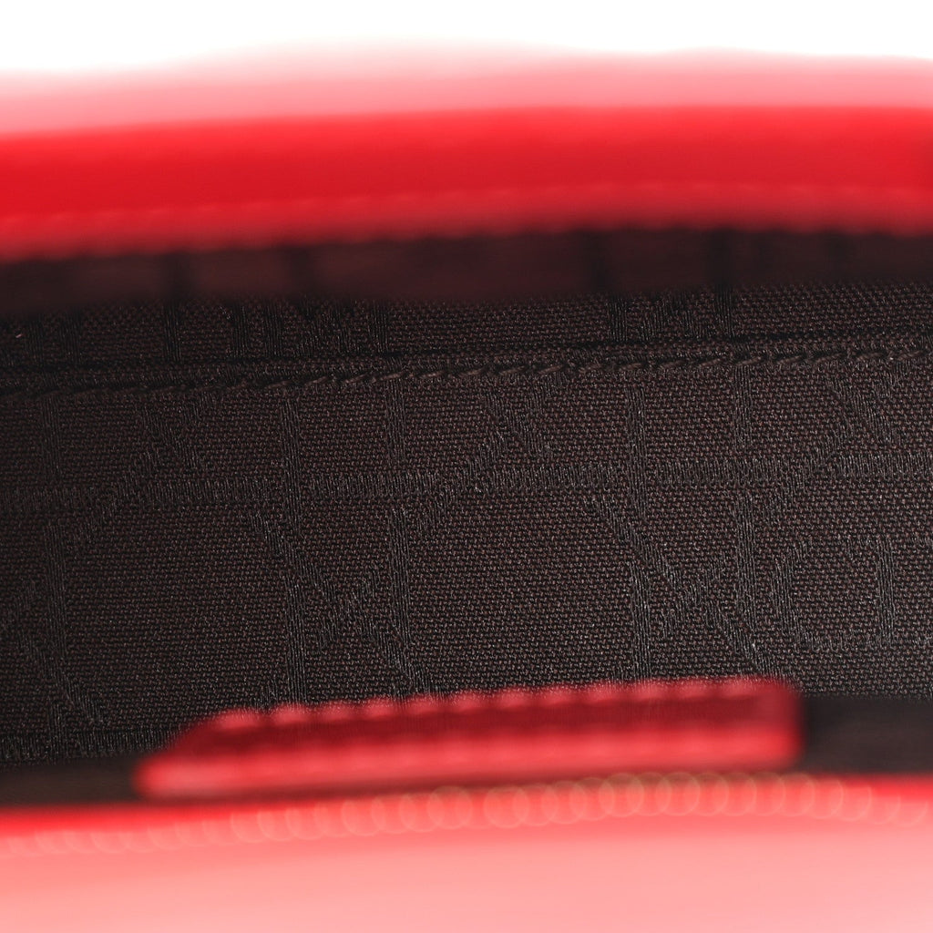Patent Cannage Mini Lady Dior Red