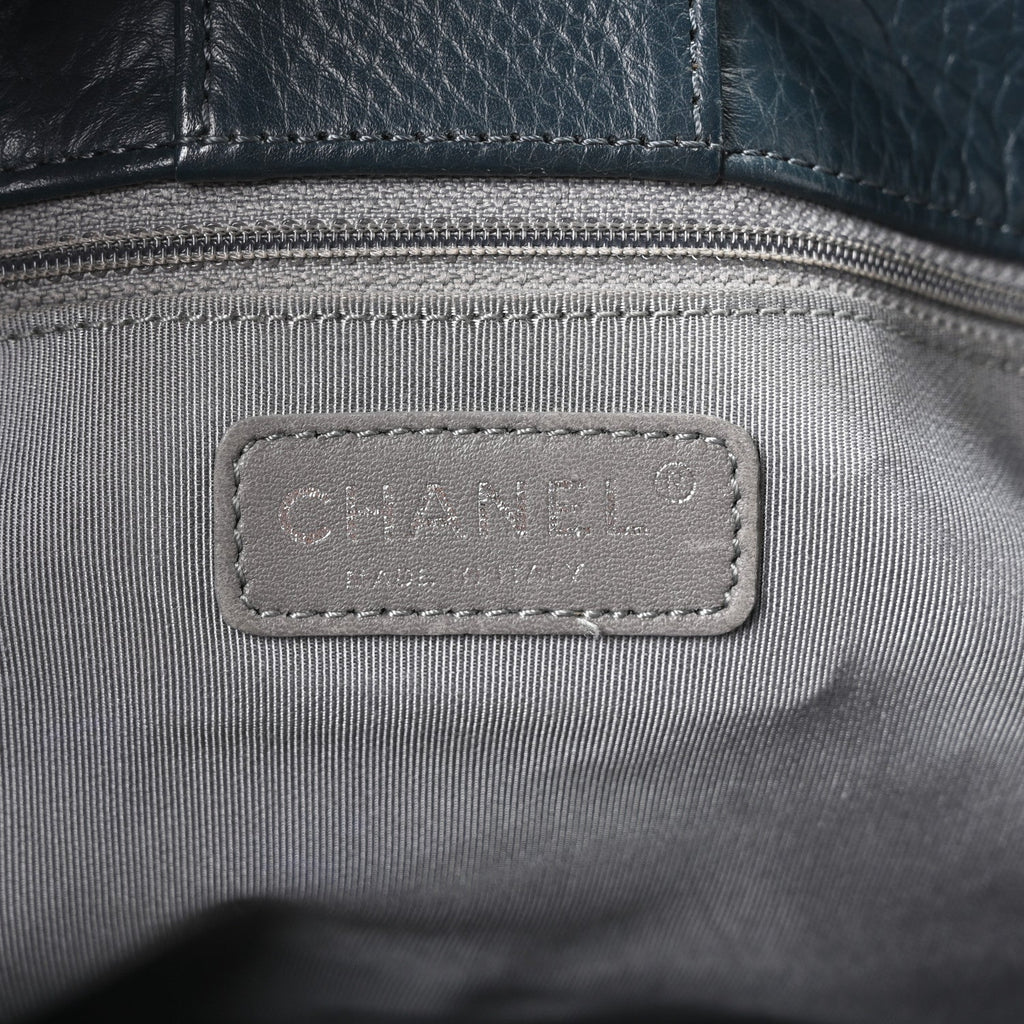 Calfskin Cerf Executive Shopper Tote Blue