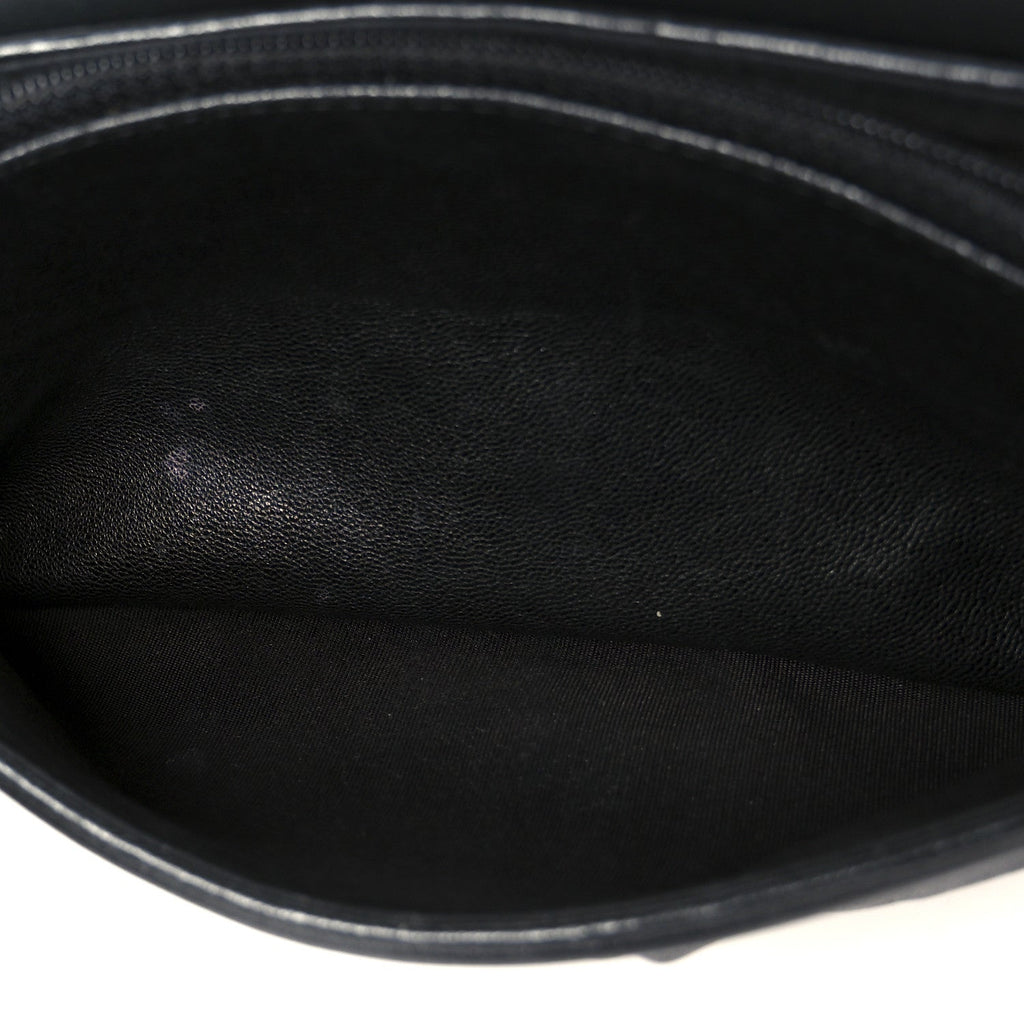 Lambskin Half Moon Wallet On Chain WOC Black