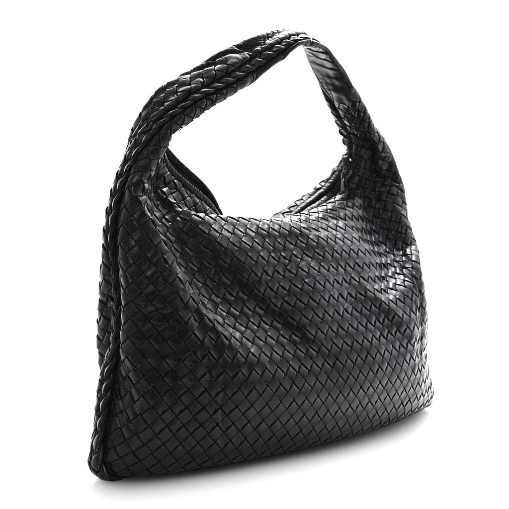 Nappa Intrecciato Large Veneta Hobo Black