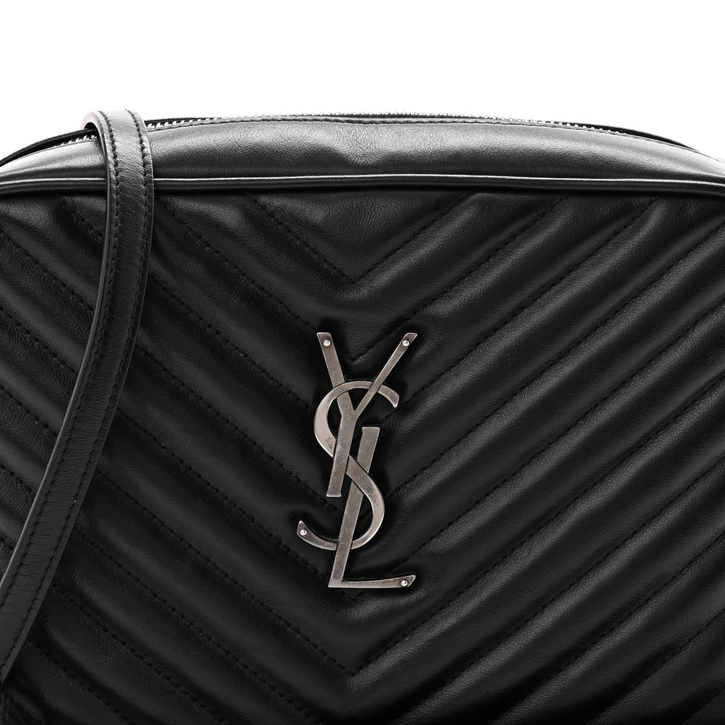 Calfskin Matelasse Monogram Lou Camera Bag Black