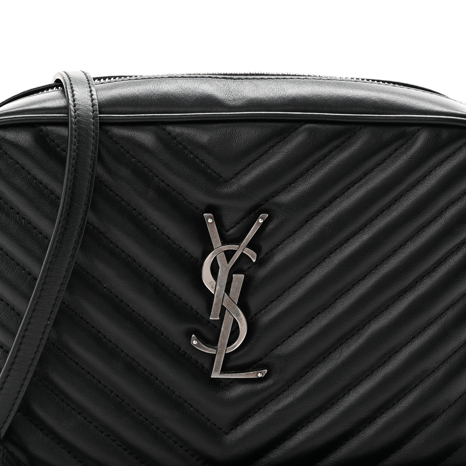 Calfskin Matelasse Monogram Lou Camera Bag Black
