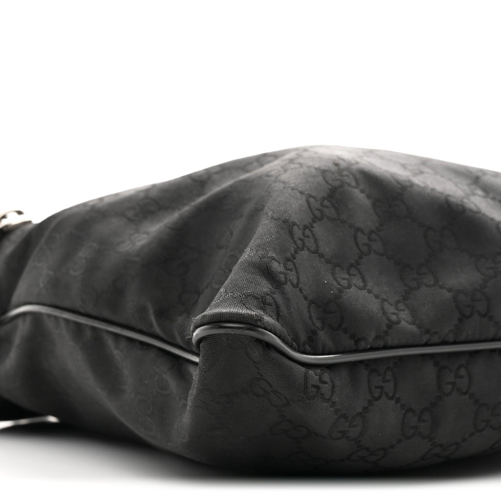 Nylon Monogram Medium Flat Messenger Bag Black