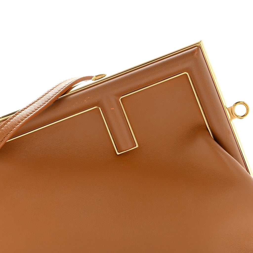Shiny Nappa Small Fendi First Caramello