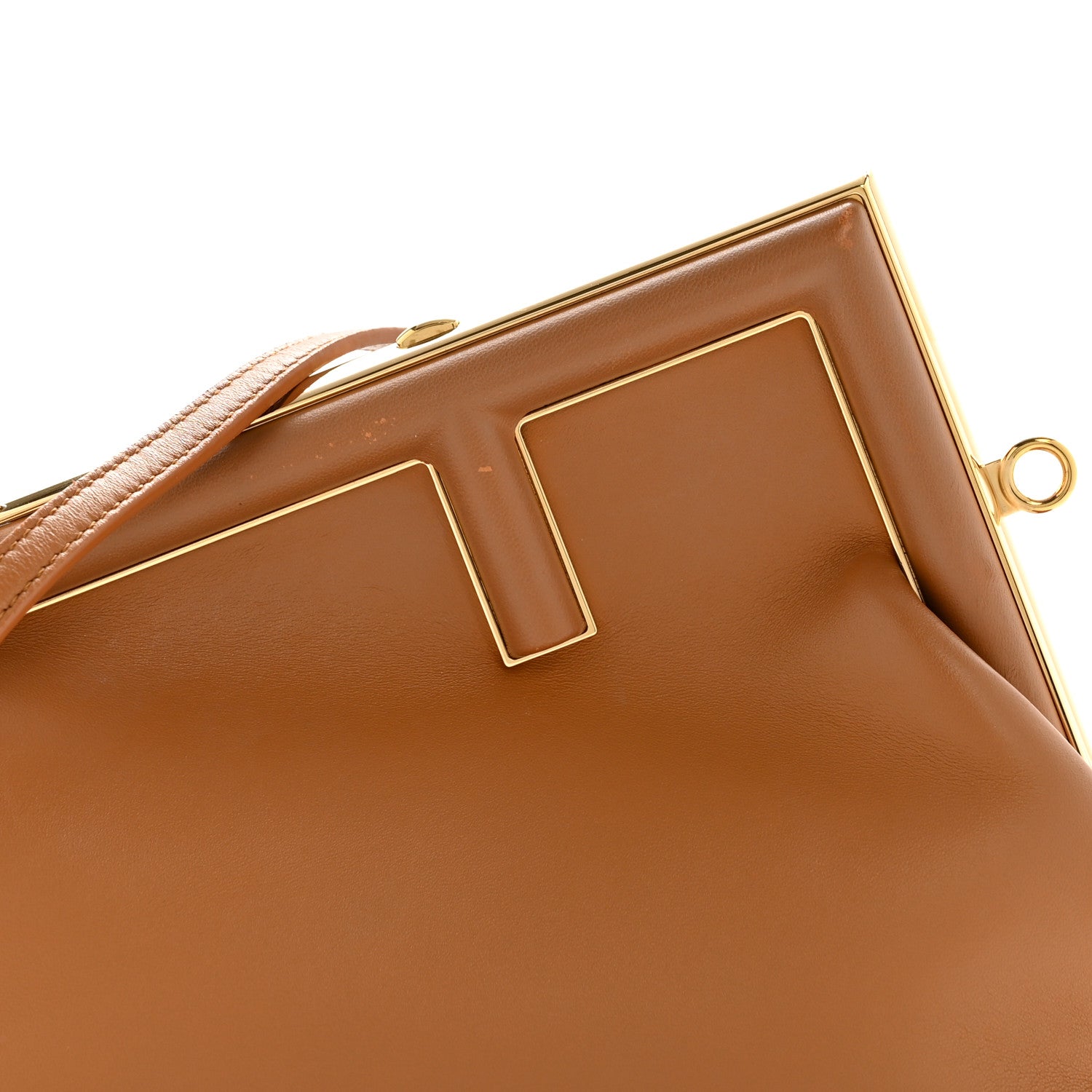 Shiny Nappa Small Fendi First Caramello