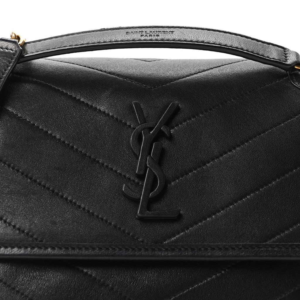 Lambskin Matelasse Monogram Baby Niki Chain Satchel Black