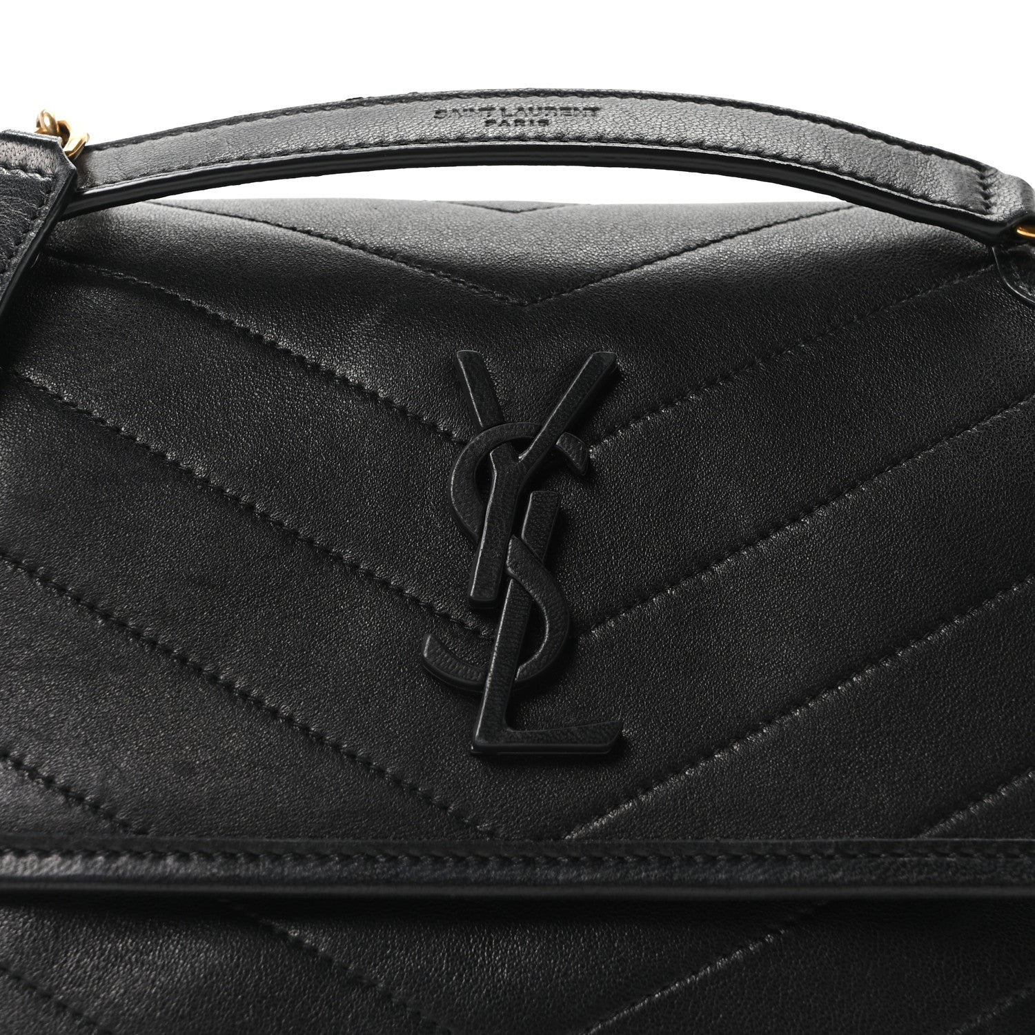 Lambskin Matelasse Monogram Baby Niki Chain Satchel Black