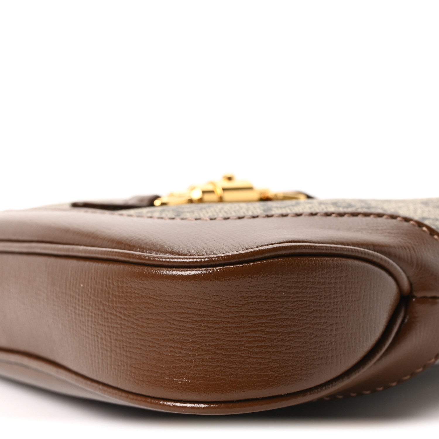 GG Supreme Monogram Azalea Calfskin Web Mini Jackie 1961 Hobo Beige Ebony Brown Sugar