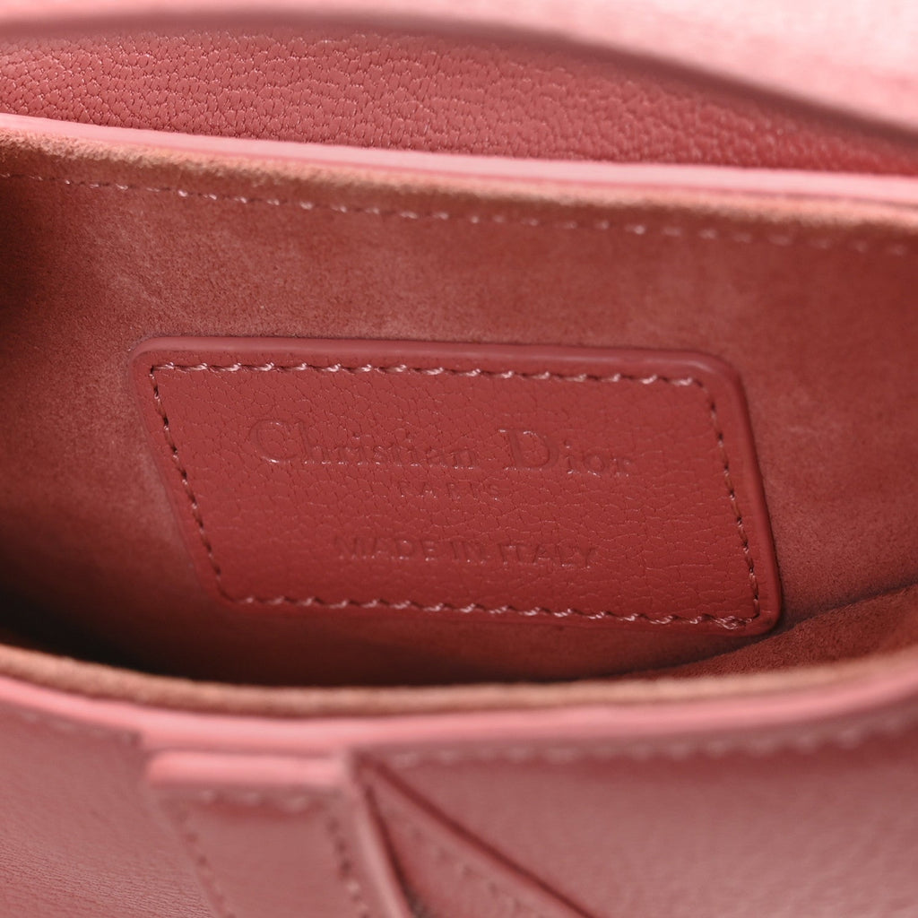 Goatskin Micro Saddle Bag With Strap Coral Powder
