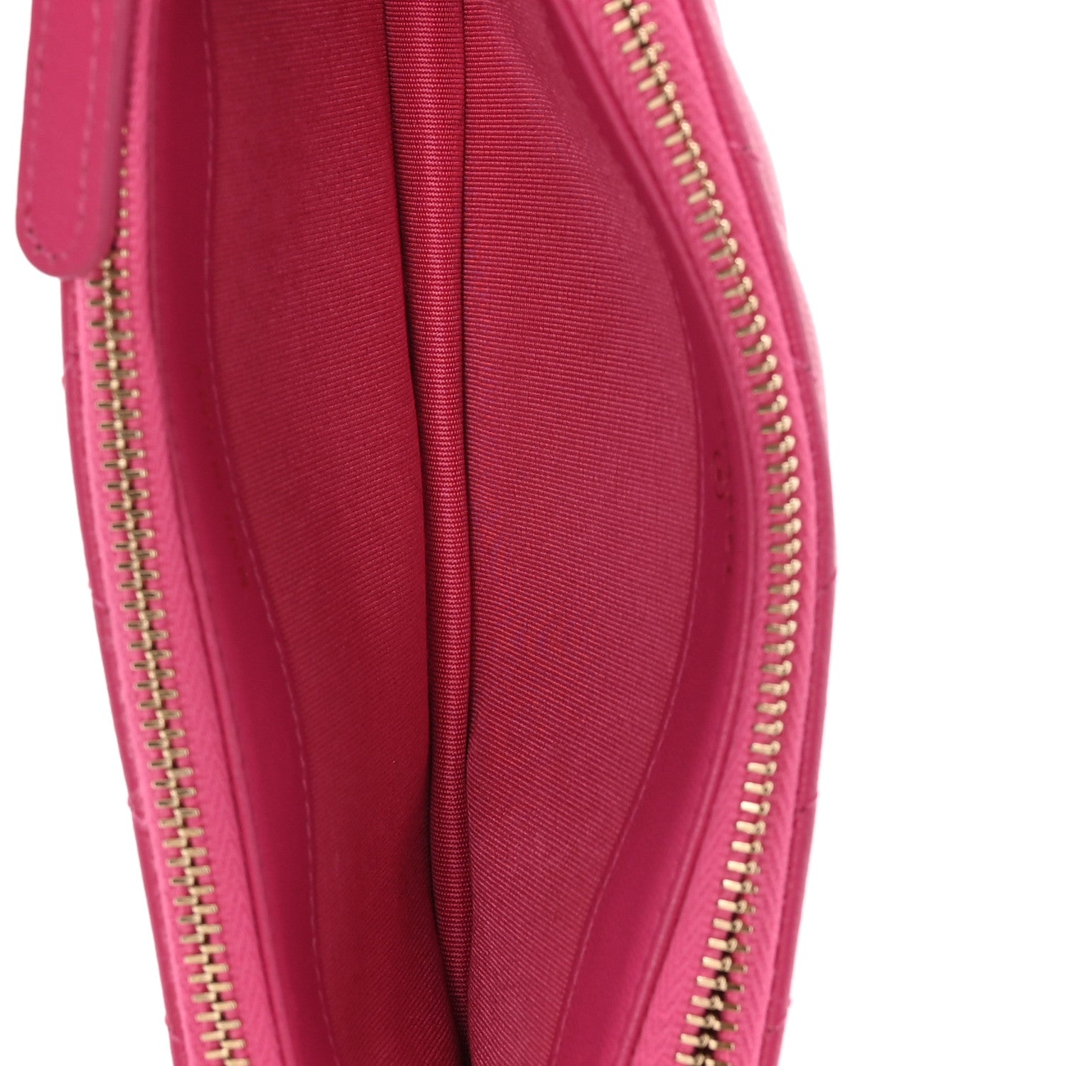 Lambskin Chevron Quilted Small Clutch With Chain Pink