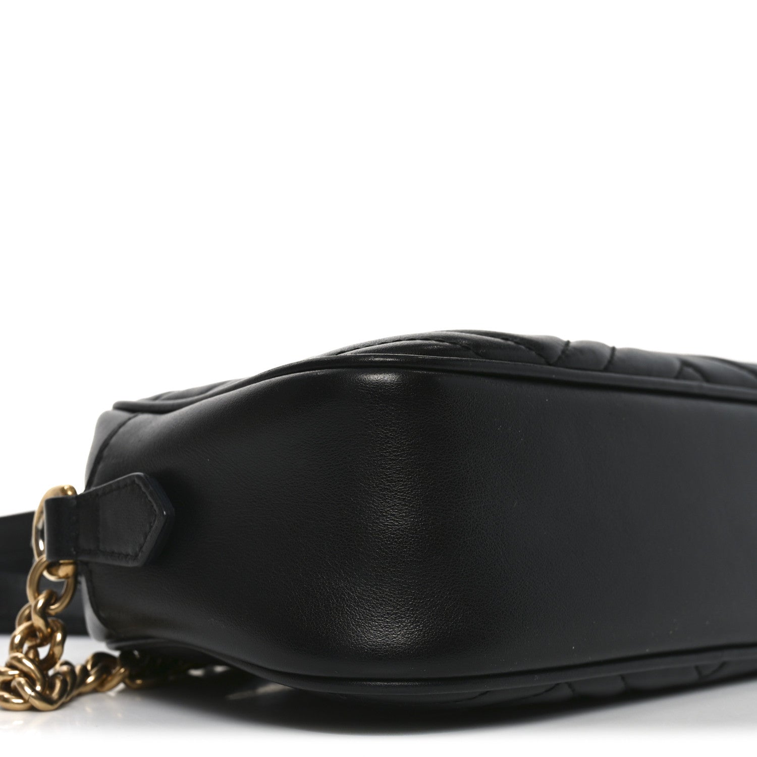 Calfskin Matelasse Small GG Marmont Chain Shoulder Bag Black