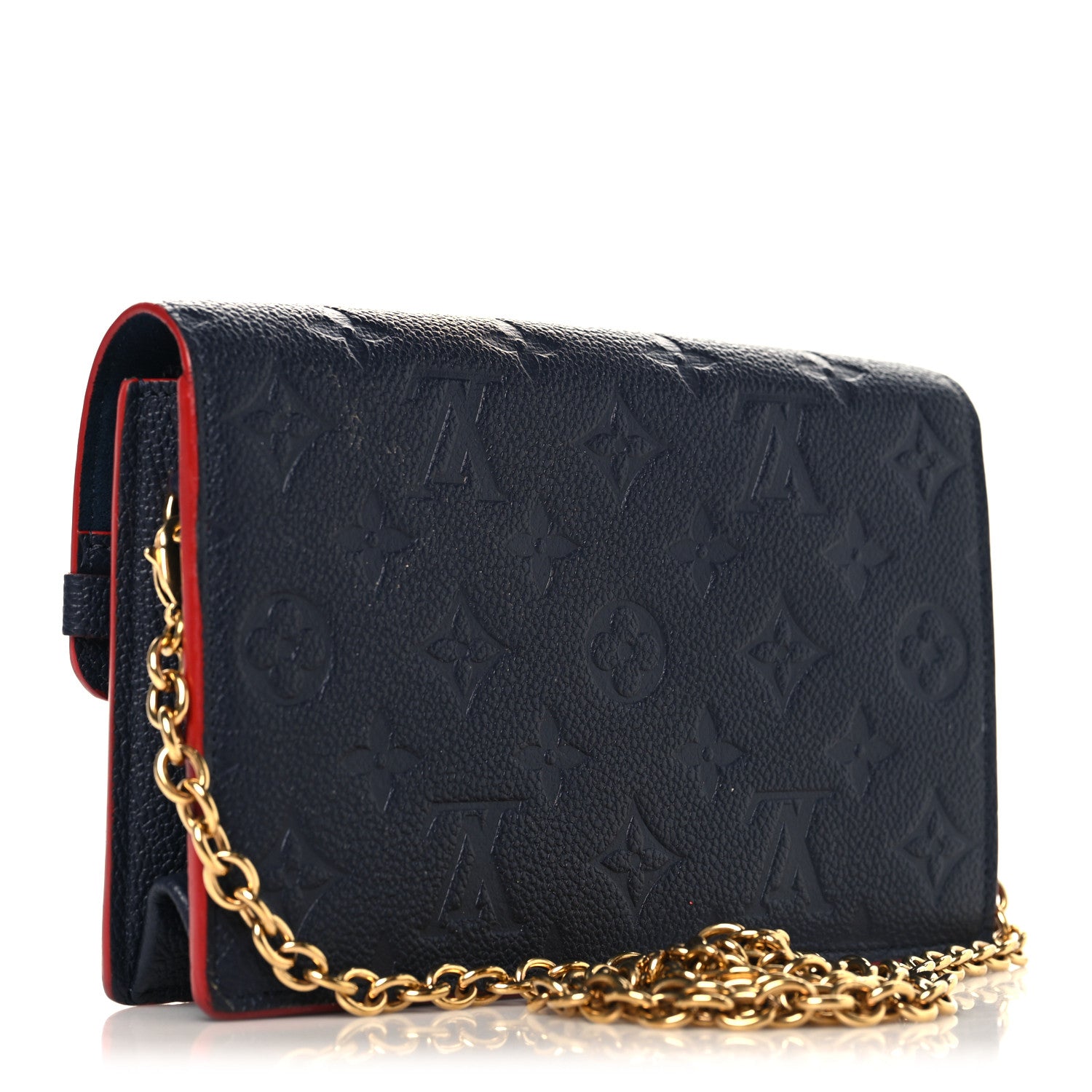 Empreinte Vavin Chain Wallet Marine Rouge