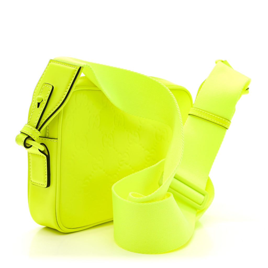 Rubber Effect Monogram GG Crossbody Bag Fluorescent Yellow