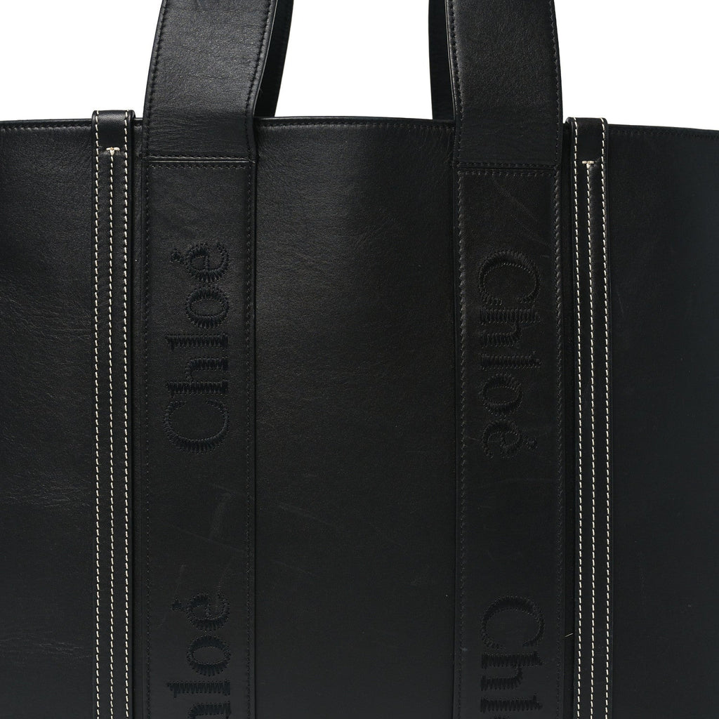 Calfskin Large Woody Tote Black