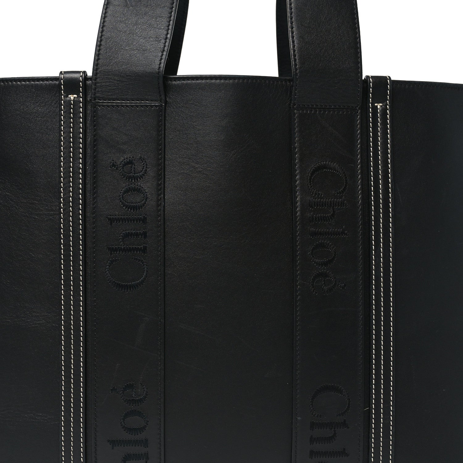 Calfskin Large Woody Tote Black