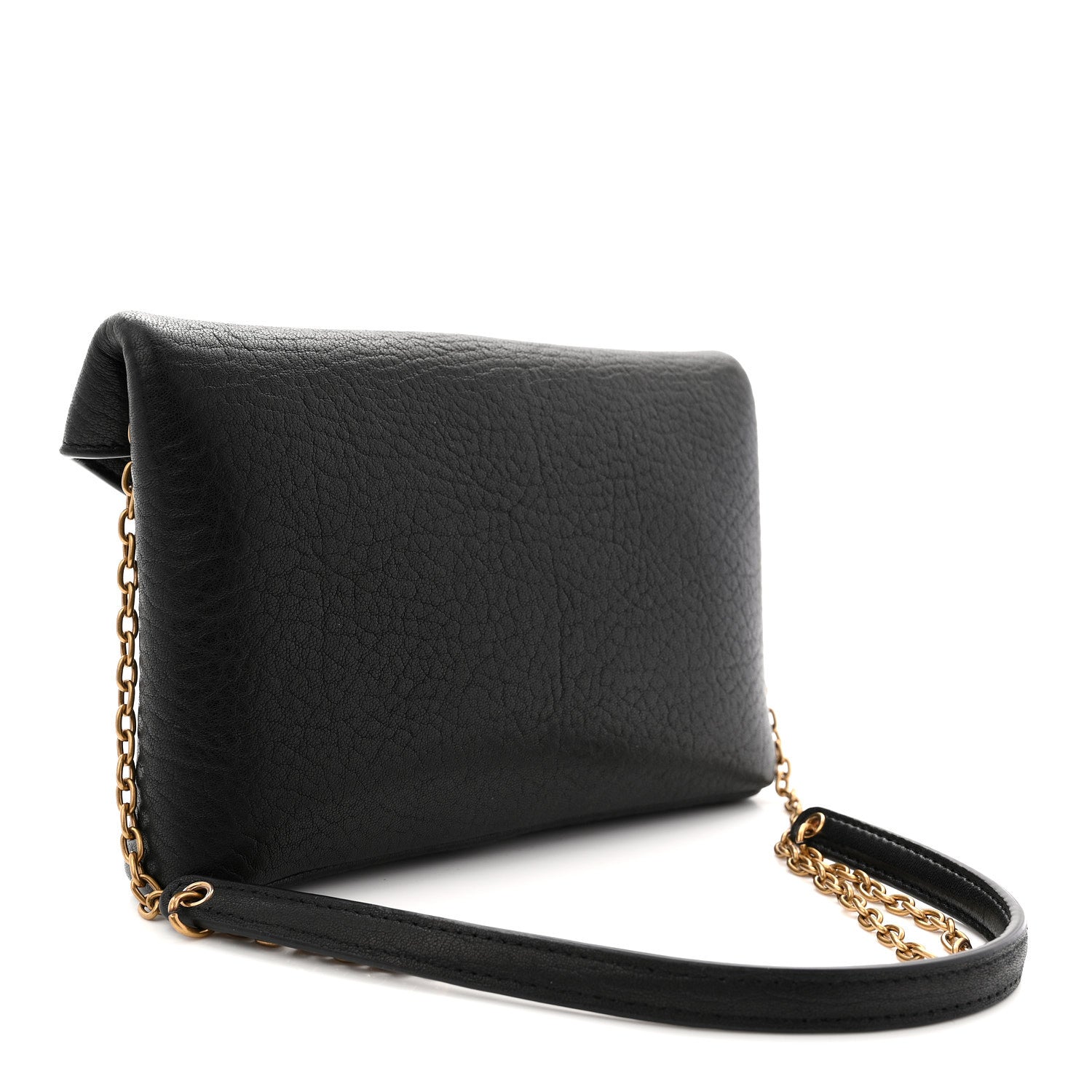 Supple Lambskin Small Cassandre Chain Pouch Black