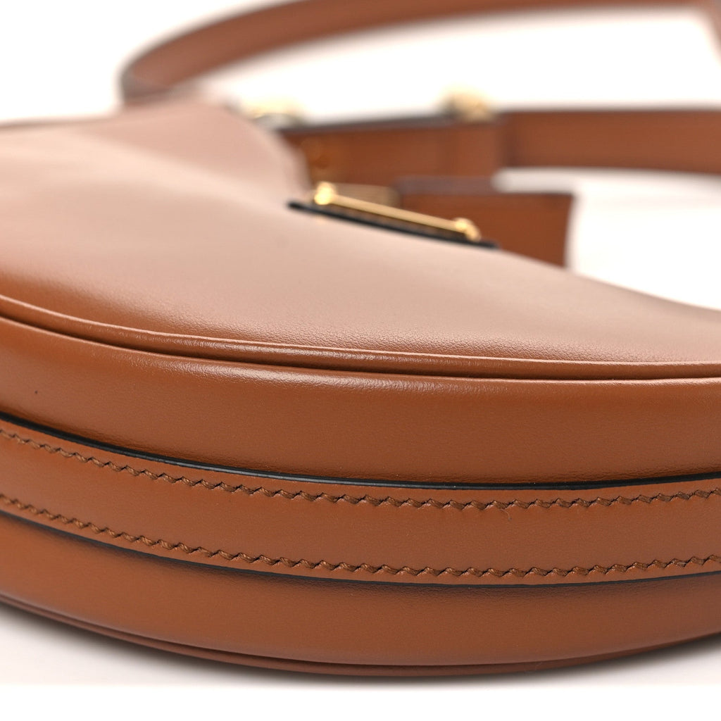 Soft Calfskin Mini Arque Shoulder Bag Cognac