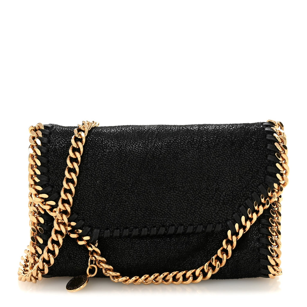 Shaggy Deer Tiny Fold Over Falabella Tote Black