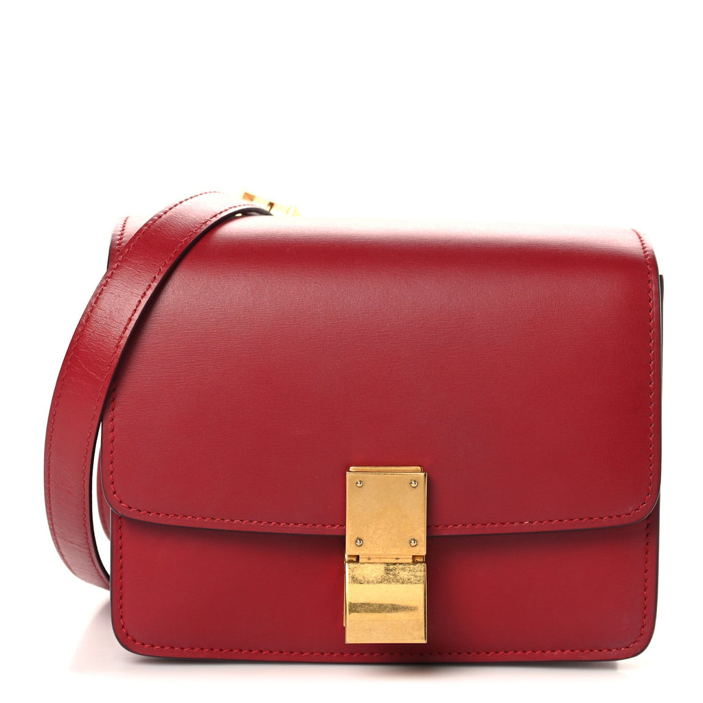 Box Calfskin Teen Classic Box Flap Bag Red