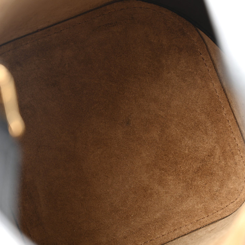 Smooth Calfskin Mini Pebble Bucket Bag Black