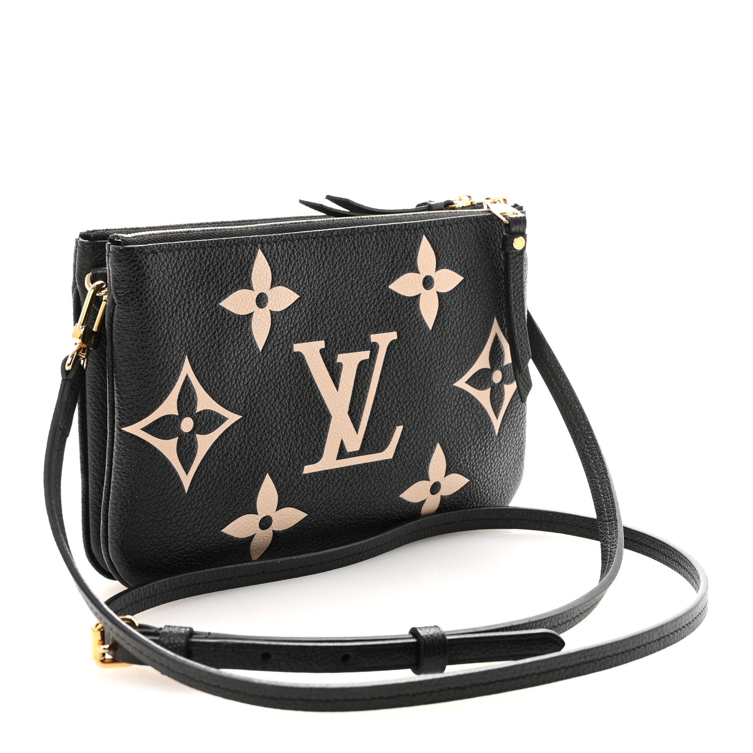 Empreinte Monogram Giant Double Zip Pochette Black Cream