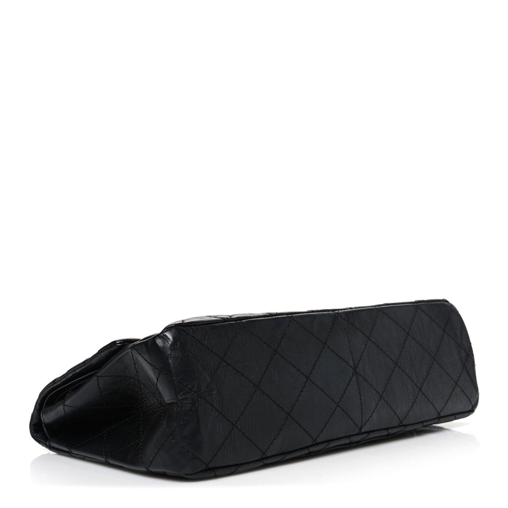 Aged Calfskin Quilted 2.55 Reissue 227 Flap Black