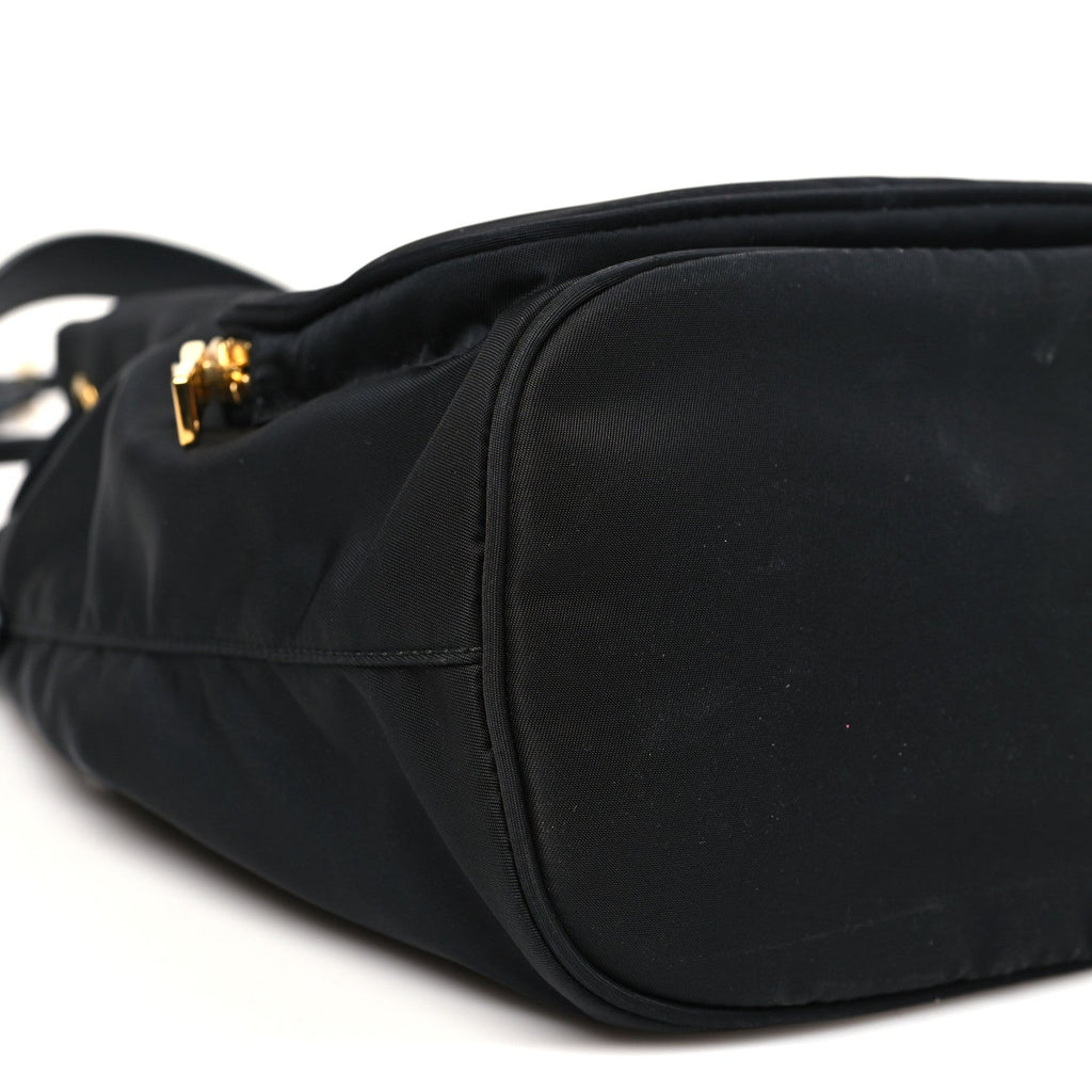 Saffiano Tessuto Nylon Mini Bucket Crossbody Bag Black