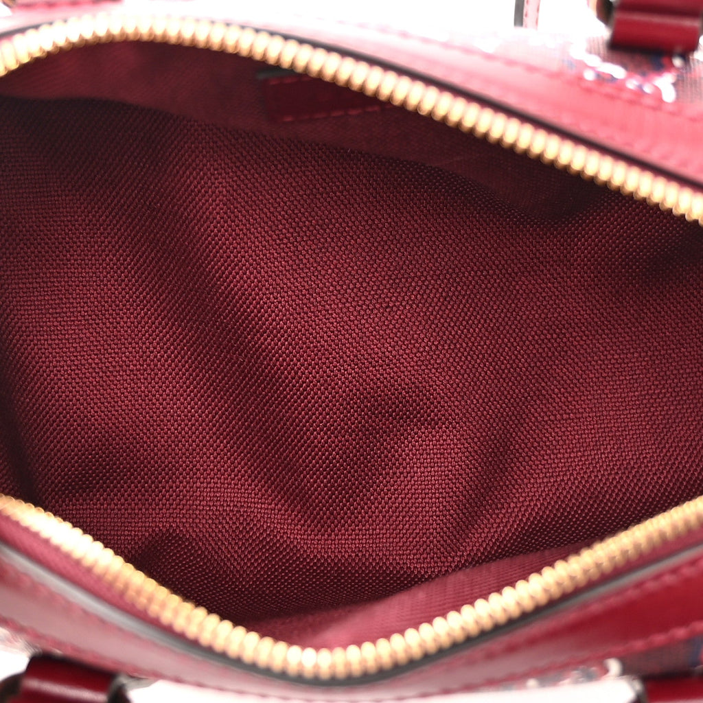 GG Shadow Monogram Ophidia Top Handle Bowler Bag  Rosso Ancora Red
