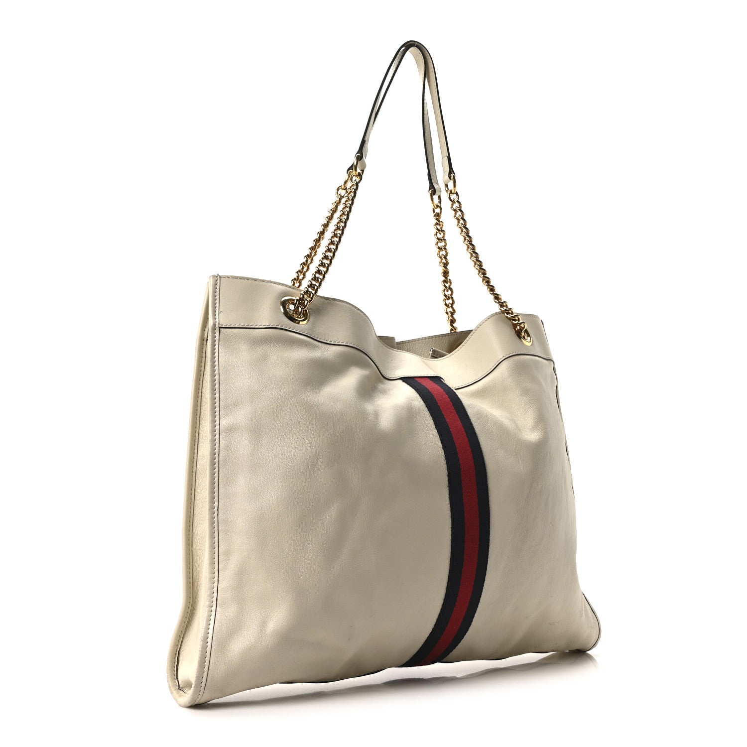 Calfskin Large Rajah Chain Tote White
