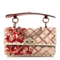 Canvas Beaded Small Rockstud Spike Shoulder Bag Multicolor