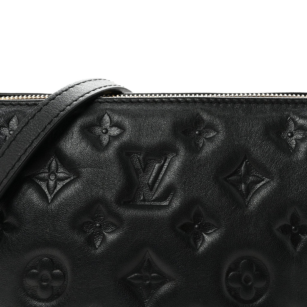 Lambskin Embossed Monogram Coussin BB Black