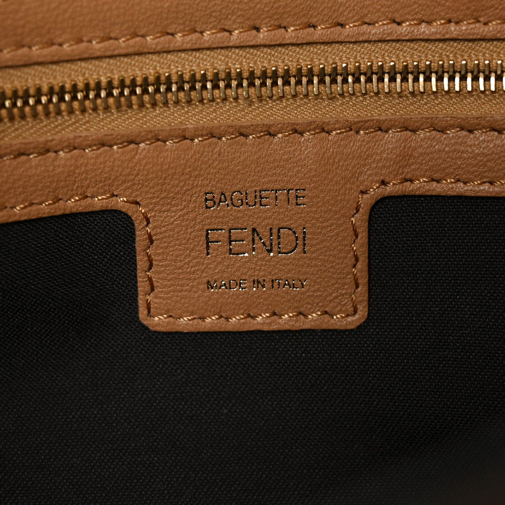 Nappa FF 1974 Embossed Baguette Miele Scuro