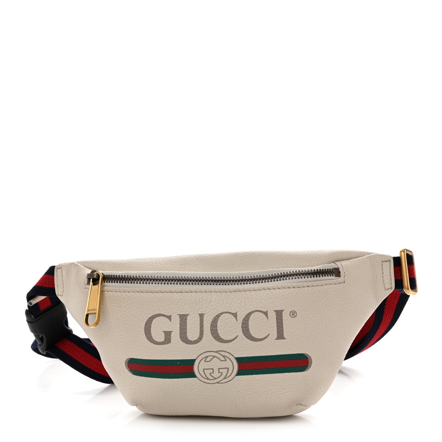 Grained Calfskin Small Logo Belt Bag White