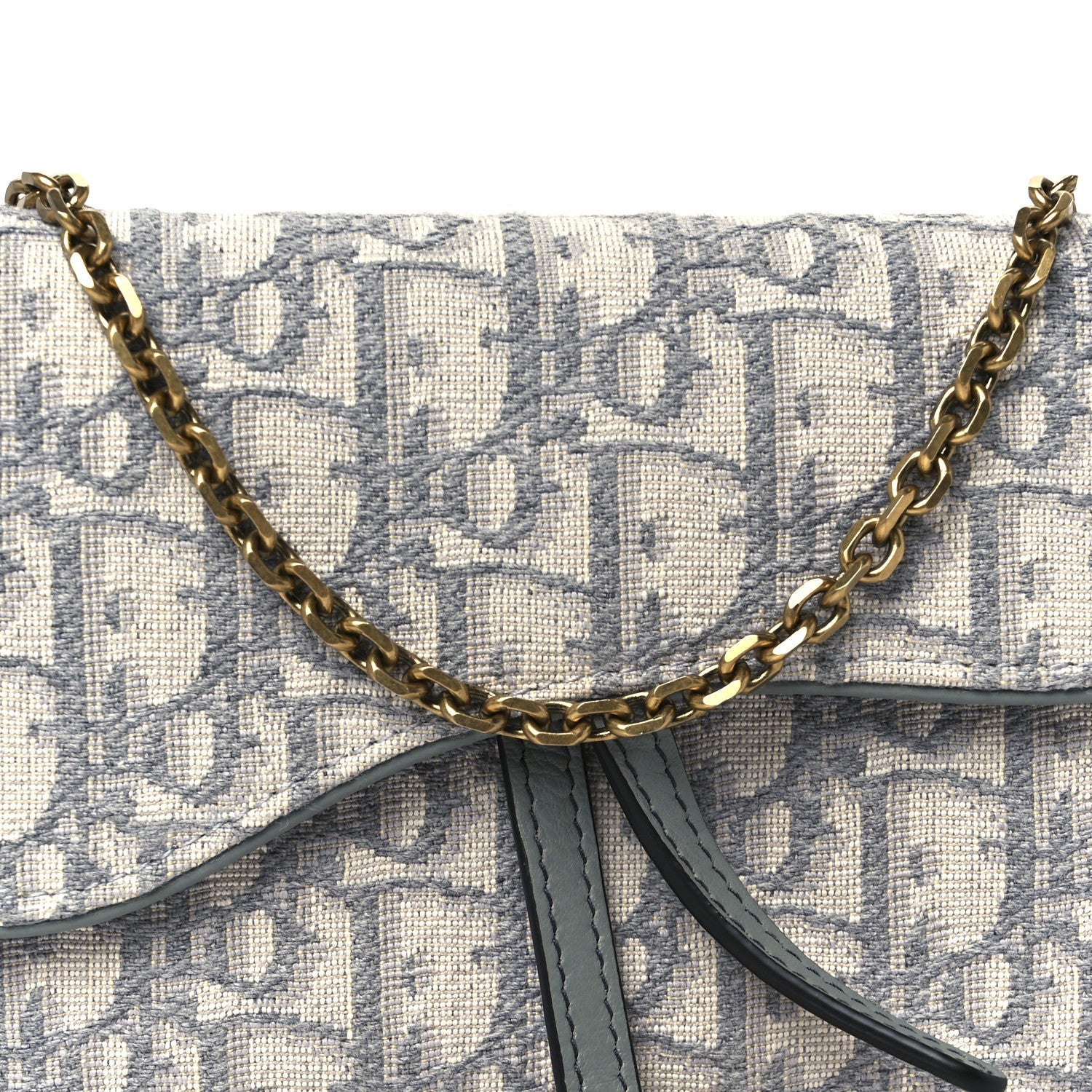 Oblique Saddle Chain Long Wallet Grey