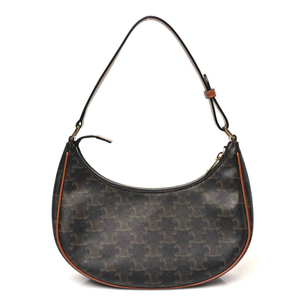 Triomphe Canvas Calfskin Ava Shoulder Bag Tan
