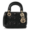 Lambskin Cannage Mini Lady Dior Black