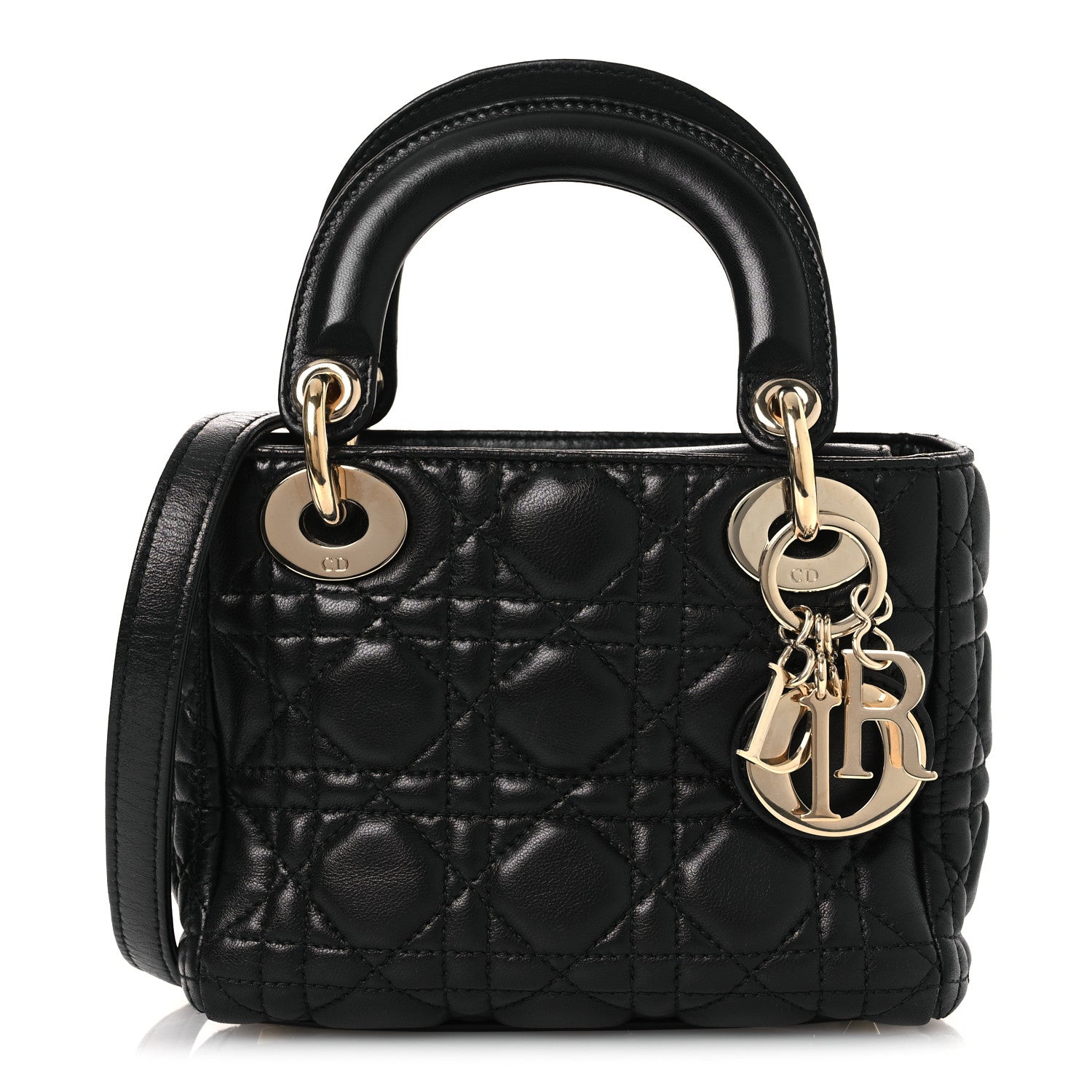 Lambskin Cannage Mini Lady Dior Black