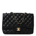 Caviar Quilted Jumbo Single Flap Black