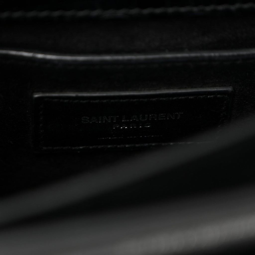 Calfskin Crocodile Embossed Medium Monogram Sunset Black