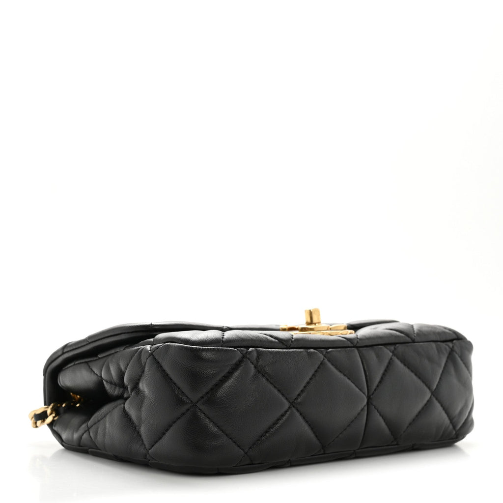 Lambskin Quilted Mini Flap Black