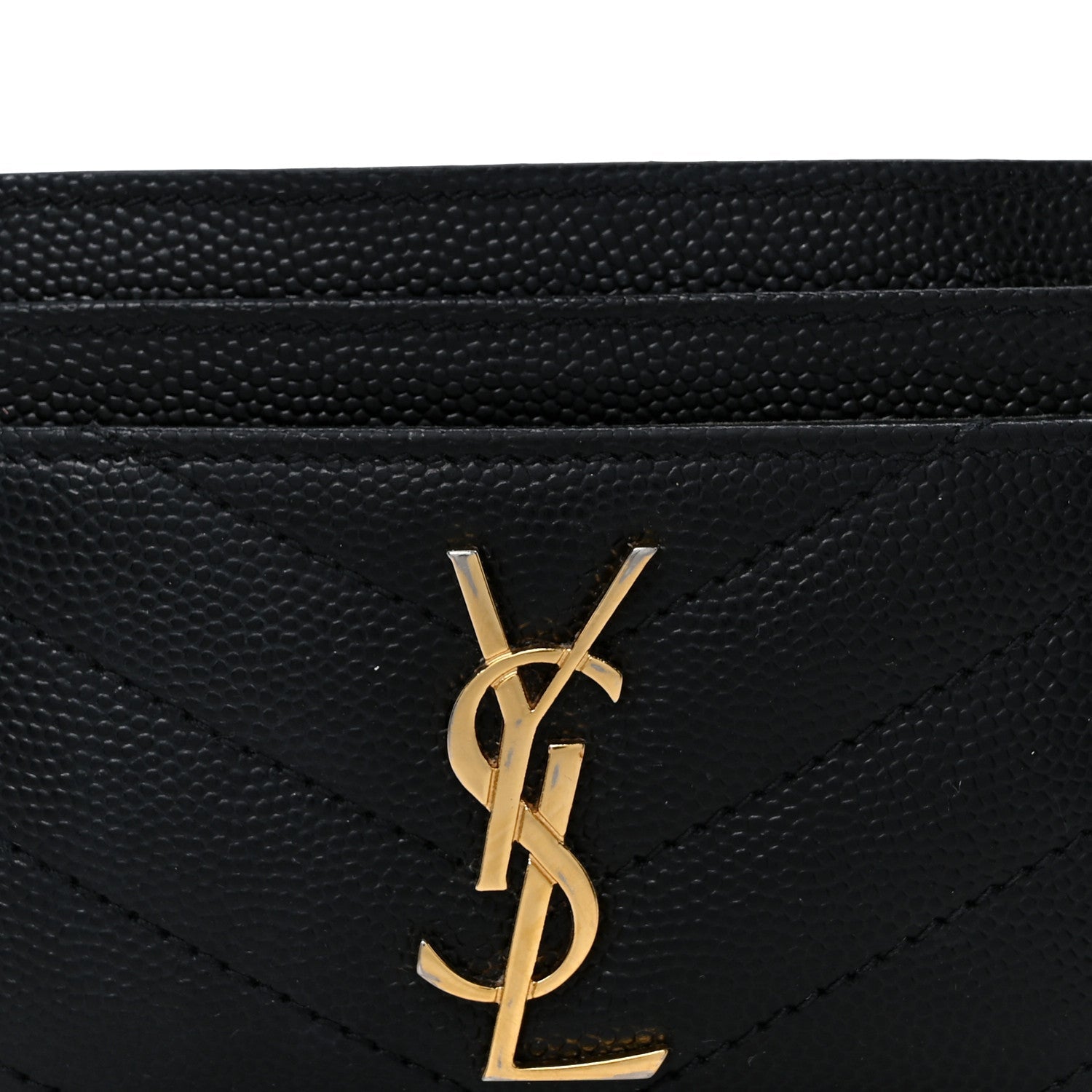 Grain De Poudre Matelasse Chevron Monogram Credit  Case Black